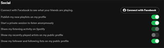 make spotify private session pc via settings