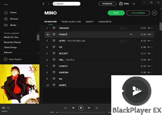 import spotify music to blackplayer