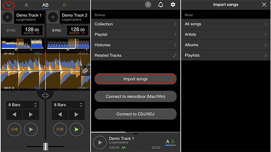 import local tidal songs to rekordbox on mobile