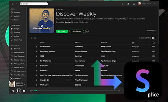 import music to splice from spotify