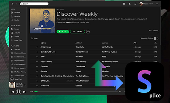 how to add spotify music to splice