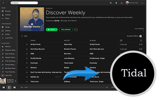 transfer spotify to tidal