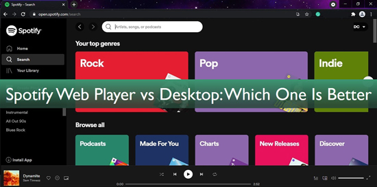 spotify web player vs desktop