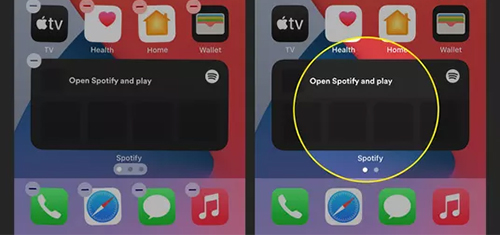 open spotify widget on iphone