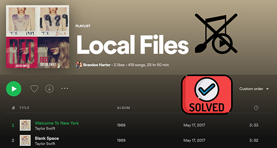 spotify won't play local files