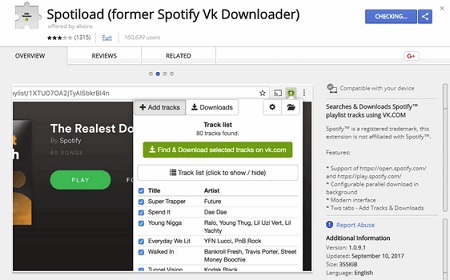 spotiload spotify to mp3 converter chrome extension