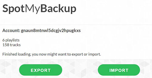 transfer spotify playlist to another account via spotmybackup