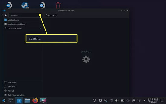 steam deck desktop mode search
