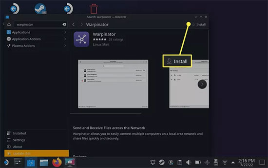 install warpinator on steam deck