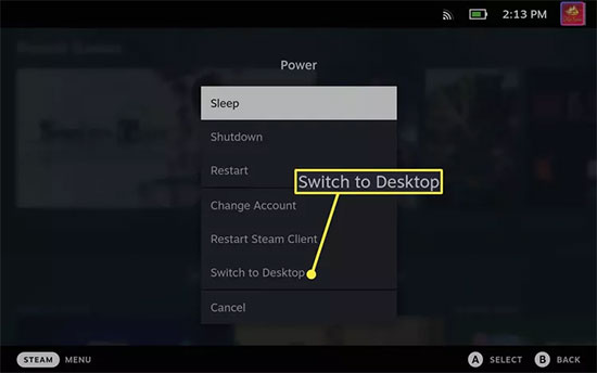 switch to desktop steam deck