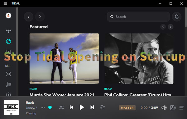 stop tidal from opening on startup