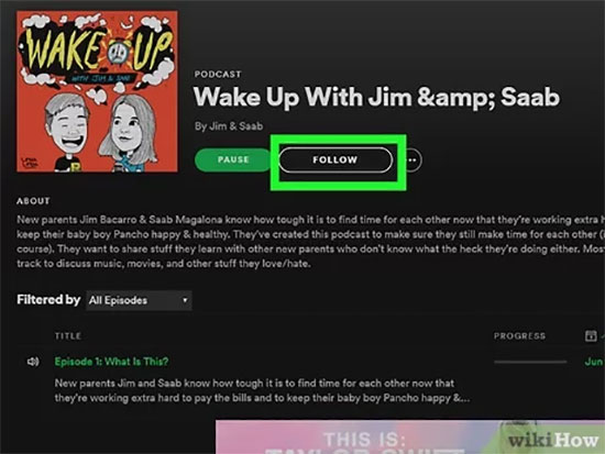 subscribe to a podcast on spotify