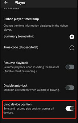 manually sync audible on android