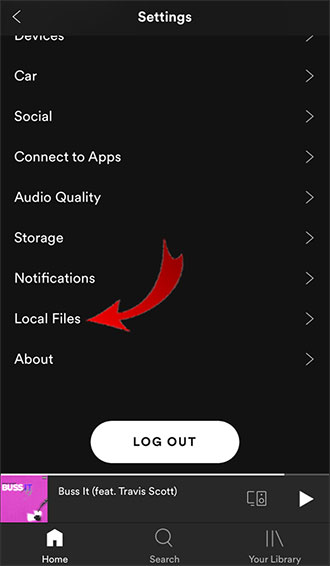 get local files on spotify iphone