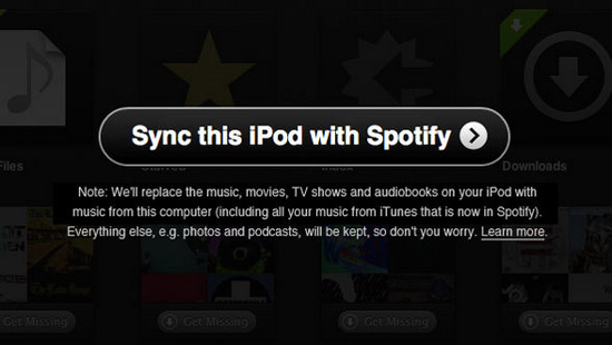 sync spotify to ipod touch