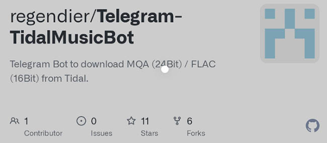 github telegram tidal bot