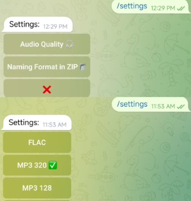 set deezer flac quality via telegram bot deezload