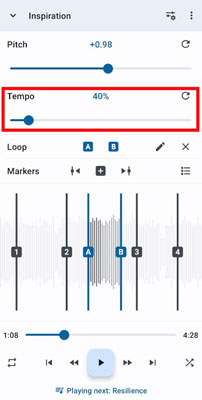 change apple music playback speed on android via music speed changer
