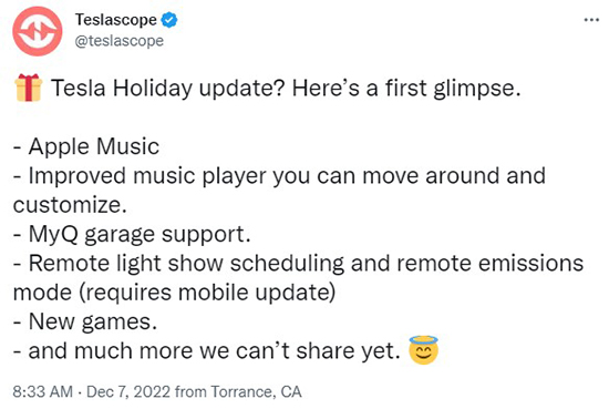 teslascope tweeted apple music tesla integration