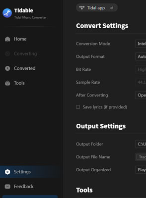 tidabie settings