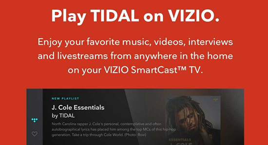 play tidal on vizio tv