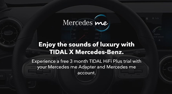 tidal free trial 3 months with mercedes