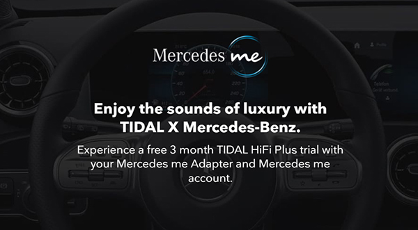 get tidal free trial 3 months via mercedes