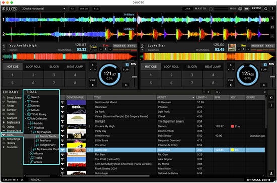 djuced dj software with tidal