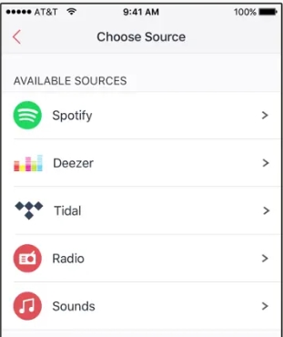 choose tidal as a source on kello