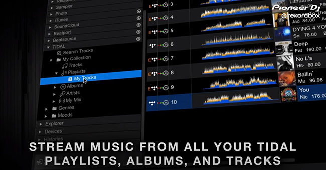 tidal on rekordbox