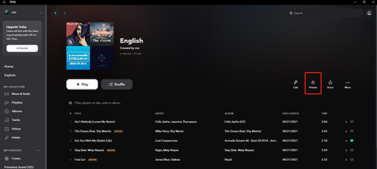 make tidal playlists public on desktop