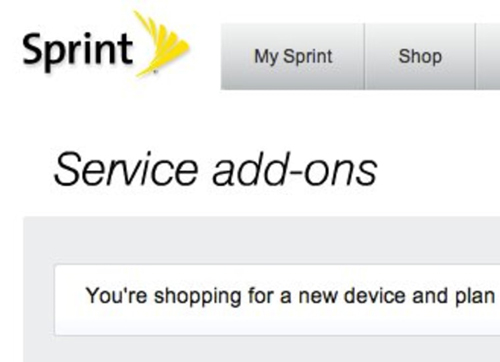 service add ons on sprint