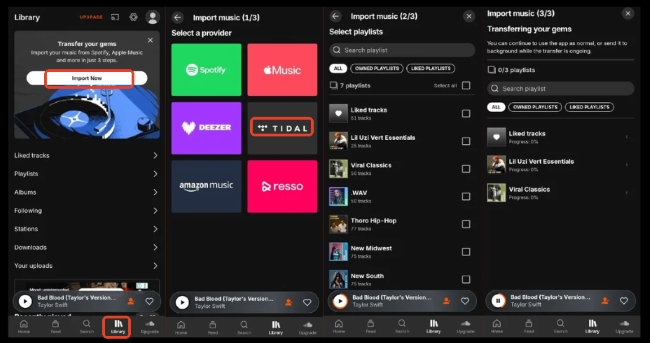 transfer tidal playlist to soundcloud by soundcloud mobile app