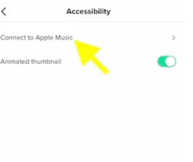 connect to apple music option on tiktok
