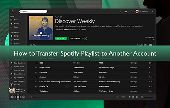 transfer spotify playlist to another account