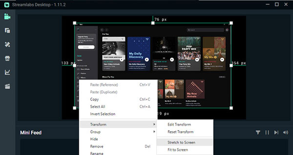 transform spotify window