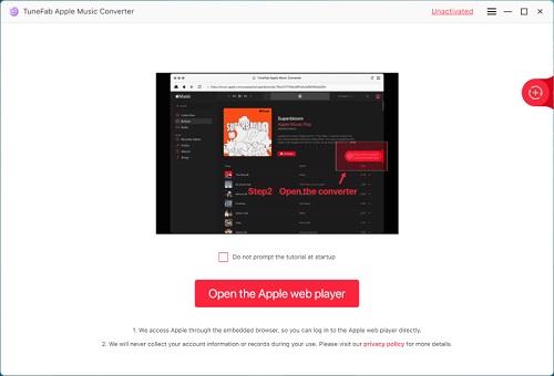 tunefab apple music converter main interface