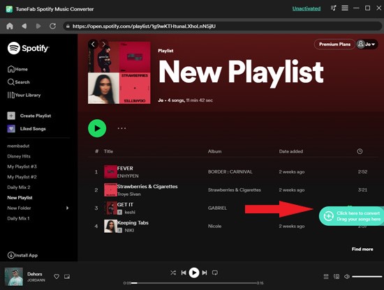 add spotify songs to tunefab spotify converter for windows