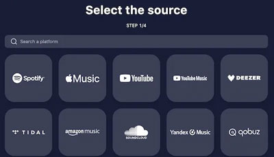 tunemymusic select amazon music as source service