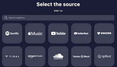 tunemymusic select tidal as source service