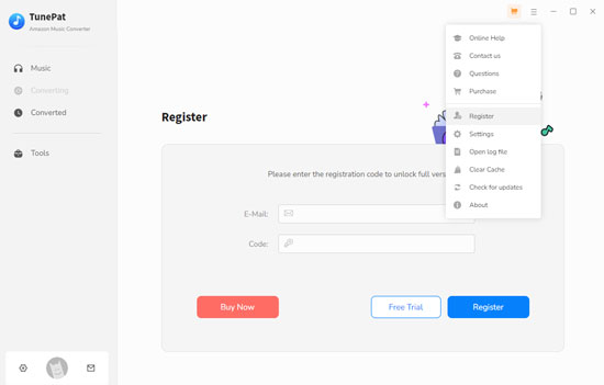 tunepat amazon music converter registration