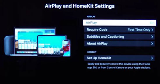 turn on airplay sony tv