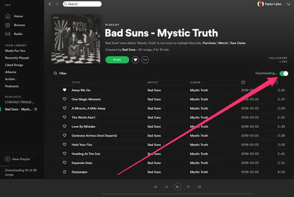 download spotify songs with premium