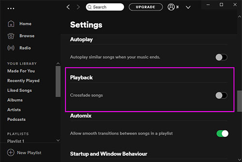 crossfade deezer music on spotify desktop app