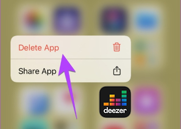 uninstall deezer app on iphone