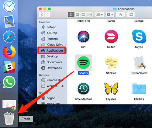 uninstall spotify mac app