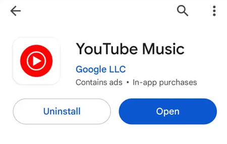 uninstall youtube music