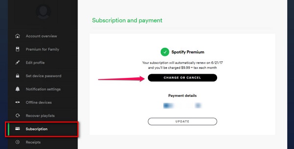 unsubscribe spotify premium