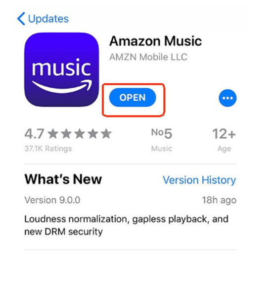 update amazon music app