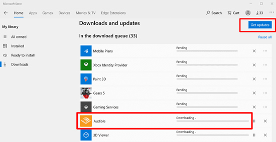 update audible on windows